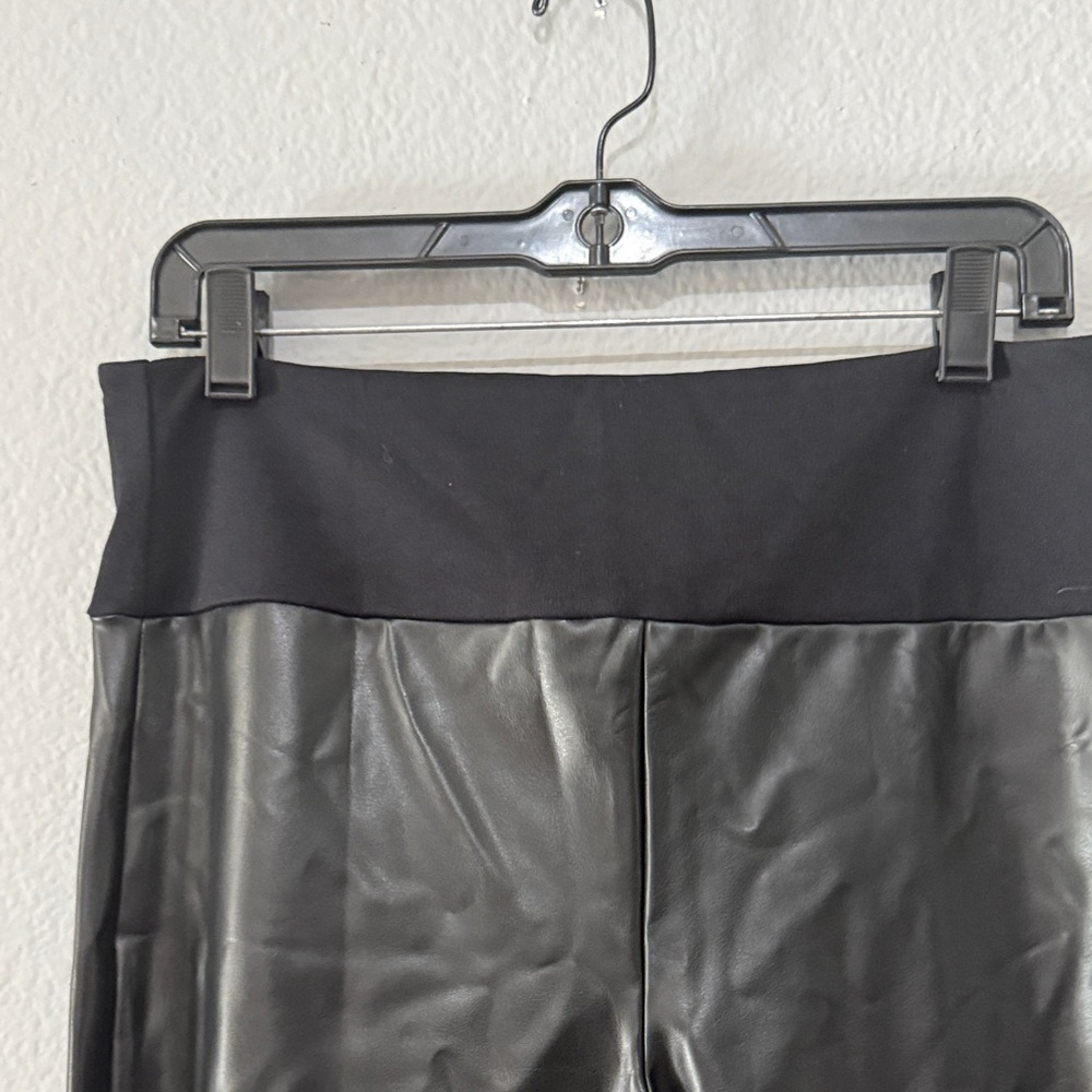 Spanx Stylish Black Faux Leather pleather Leggings tights Sz 1X - Picture 5 of 10